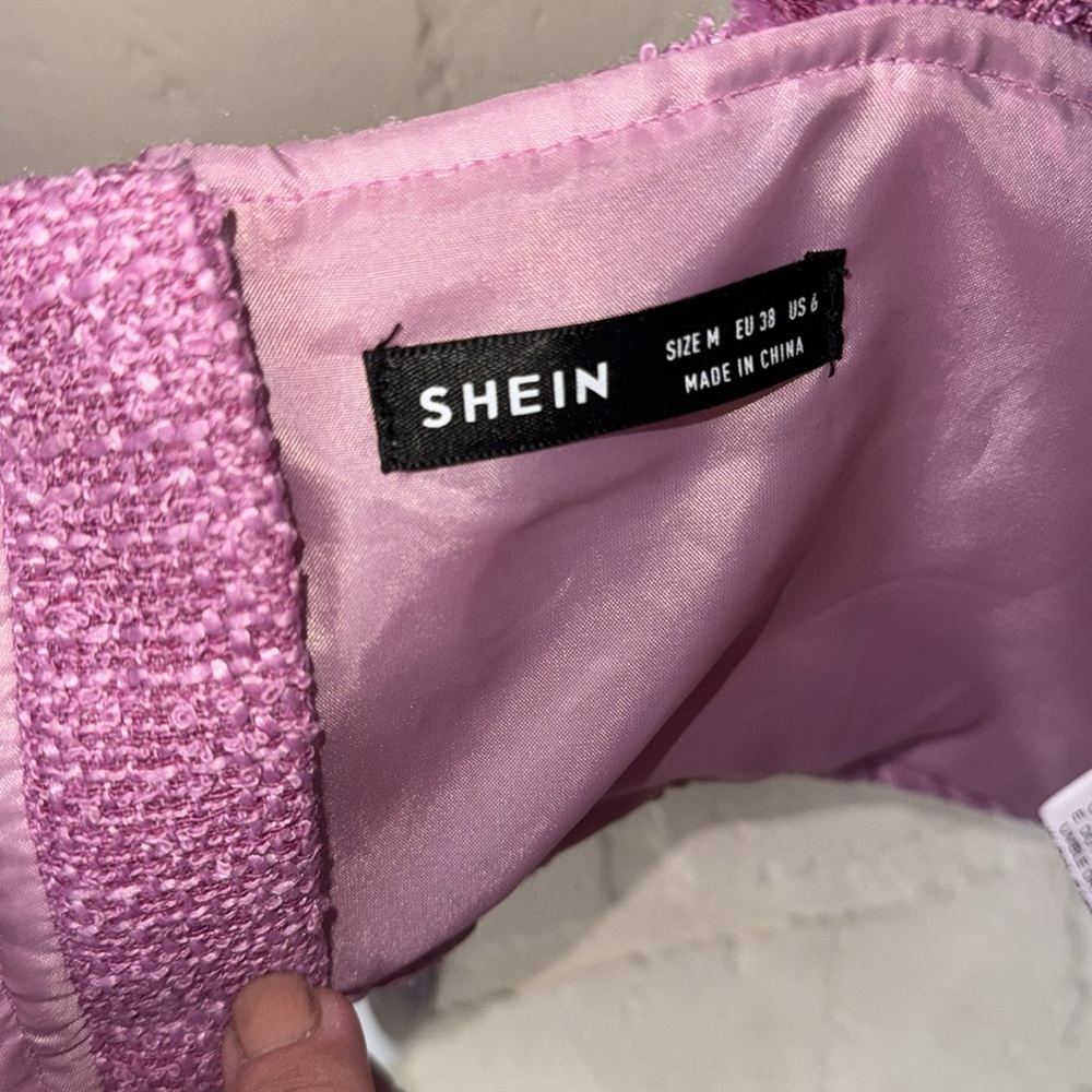 Frayed crop top Edge Pink tweed medium lined - Picture 3 of 4
